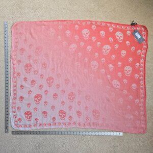 NWT McQueen Skull Scarf Silk Gradient Pink Ombre